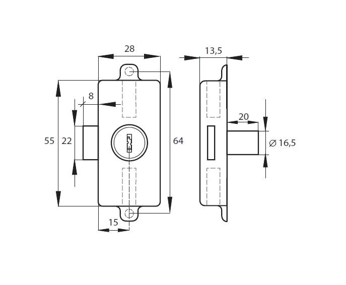 SISO 922 A ø16,5x22mm 3 cestný  