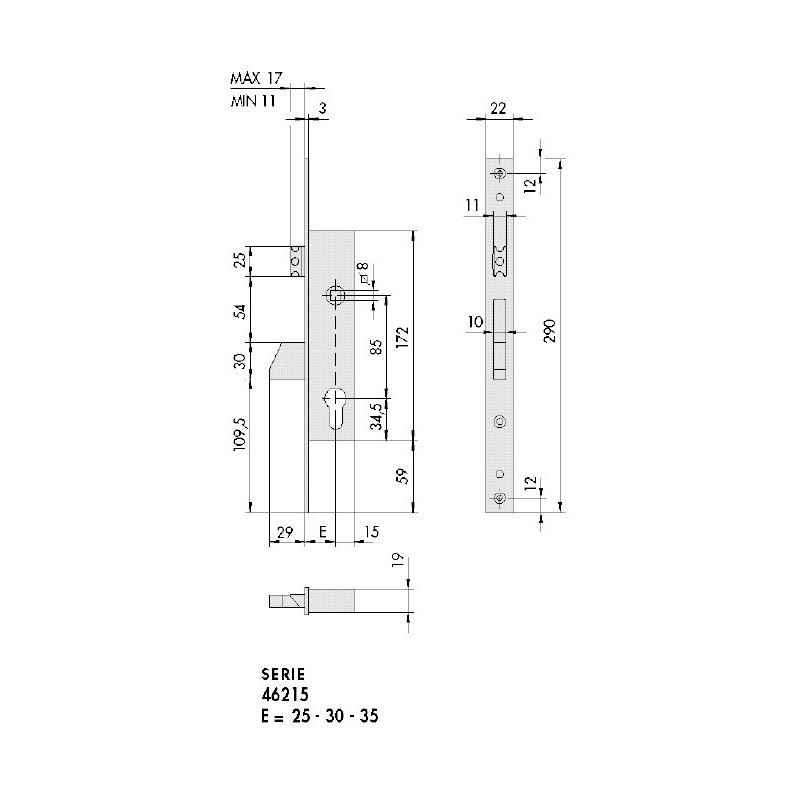 CISA 46215-35-0 Zadlabávací zamok R85 D35