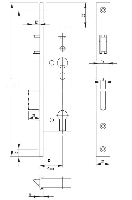 BKS Zadlabaci zámok 1314 0032 U