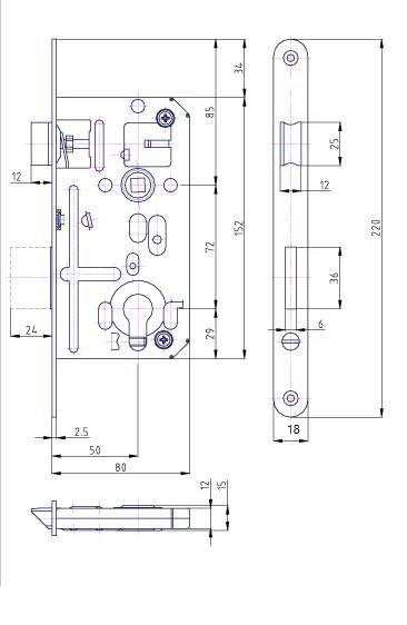 Hobes zadlabávací zámok K133 C PP