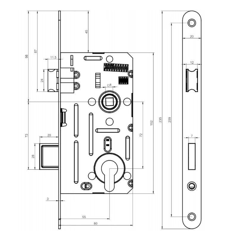FAB 5243 Yale AssaAbloy 72/55/Pravo ľavý 