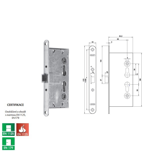 Nemef zadlabávací zámok 1901