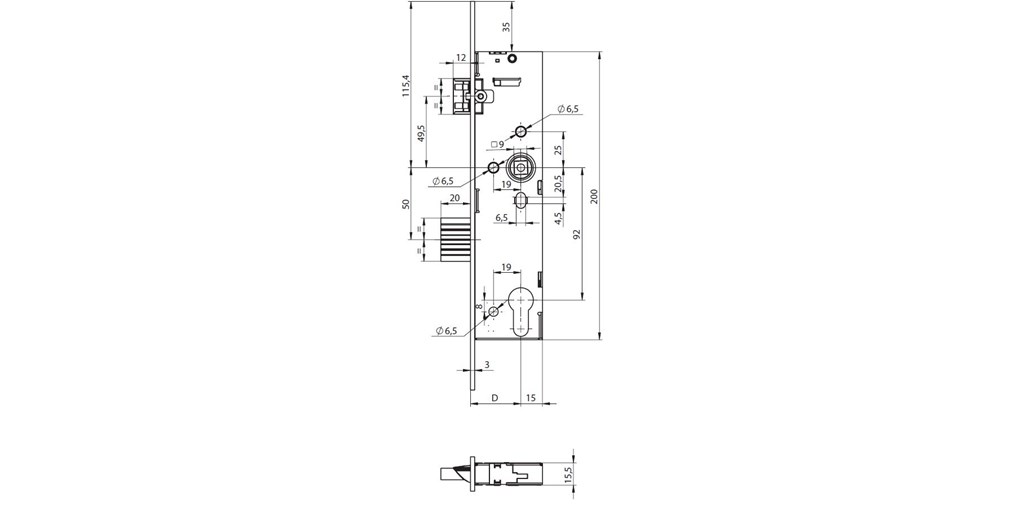 ABLOY zadlabávací zámok N1600