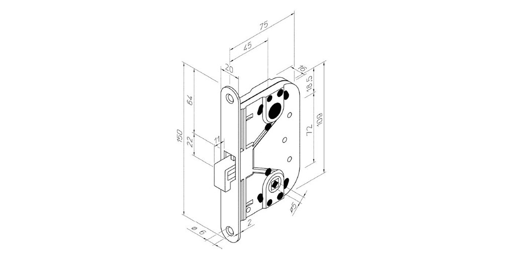 ABLOY 4249 zadlabávací zámok hak