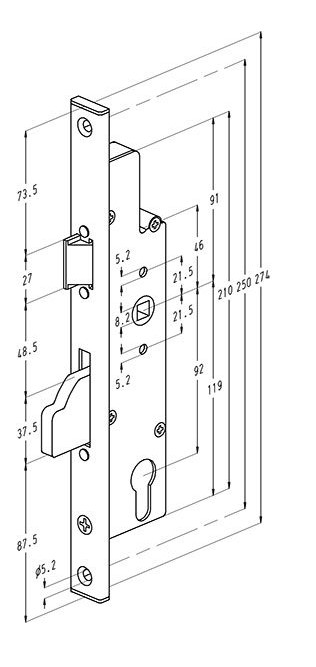 Sobinco zadlabávací zámok 92/30/22 U