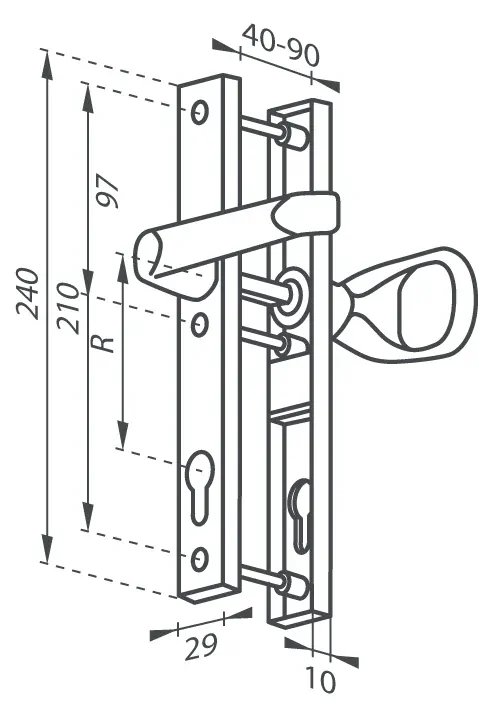 WA FELIX M+K Biela 92 a 90 zúžené spevnené kovanie