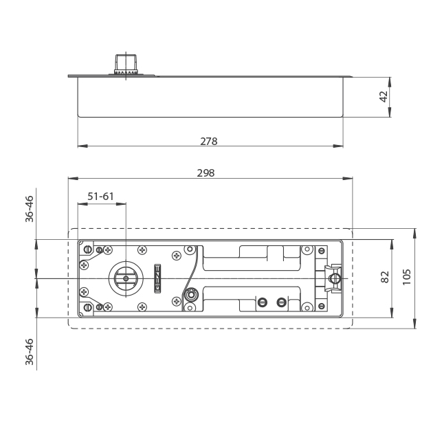 GEZE TS 500 NV 1-4 s krytkou a s aretáciou 105°/110°