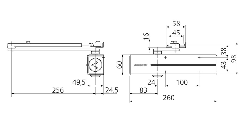 Assa Abloy DC 300 s ramienkom