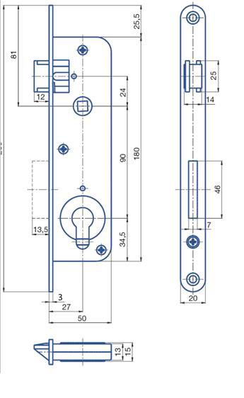 Hobes zadlabávací zámok G223 L 