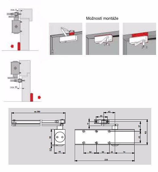 Dorma TS72 ramienko s aretáciou 
