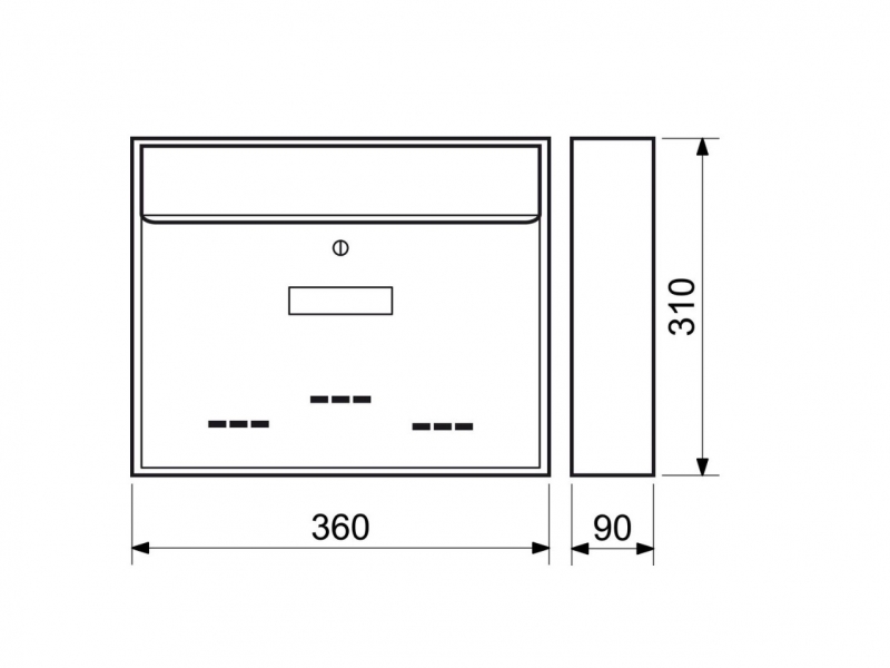 Schránka Radim V Š:360 V:310 H:90 Strieborná