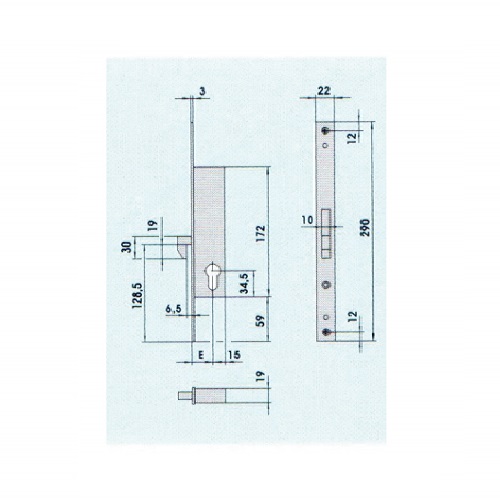 CISA 46240-25 Zadlabávací zámok D25